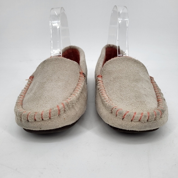Woolrich Faux Suede Fleece Loafer Slippers Slip On Aloe Insoles Tan 7.5 - Picture 2 of 7